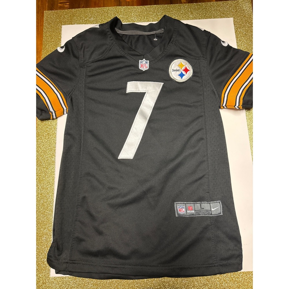 Nike Pittsburgh Steelers Ben Roethlisberger 7 Jersey Kids Large Stitched Black